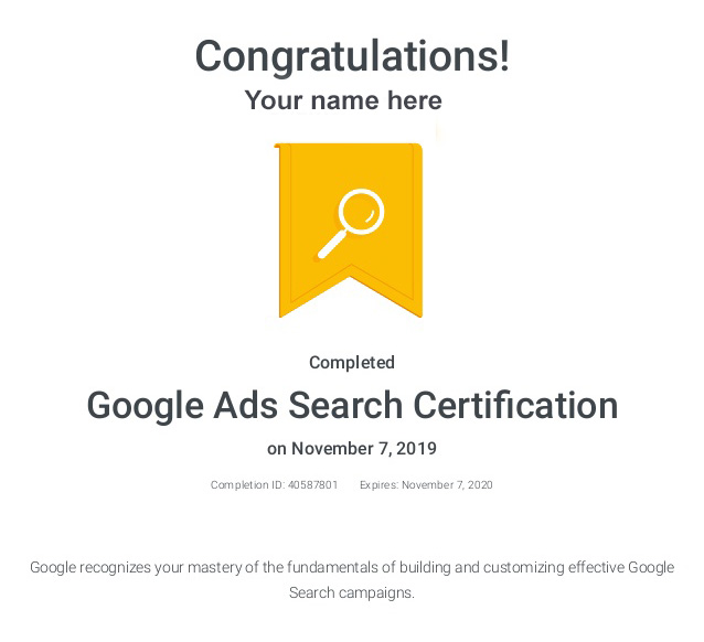 Google ads fundamentals certification