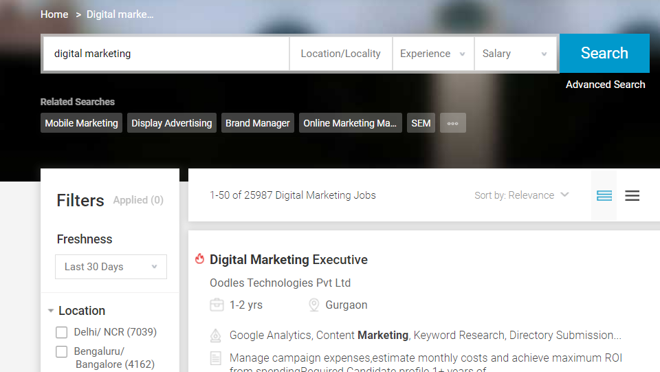 digital marketing jobs