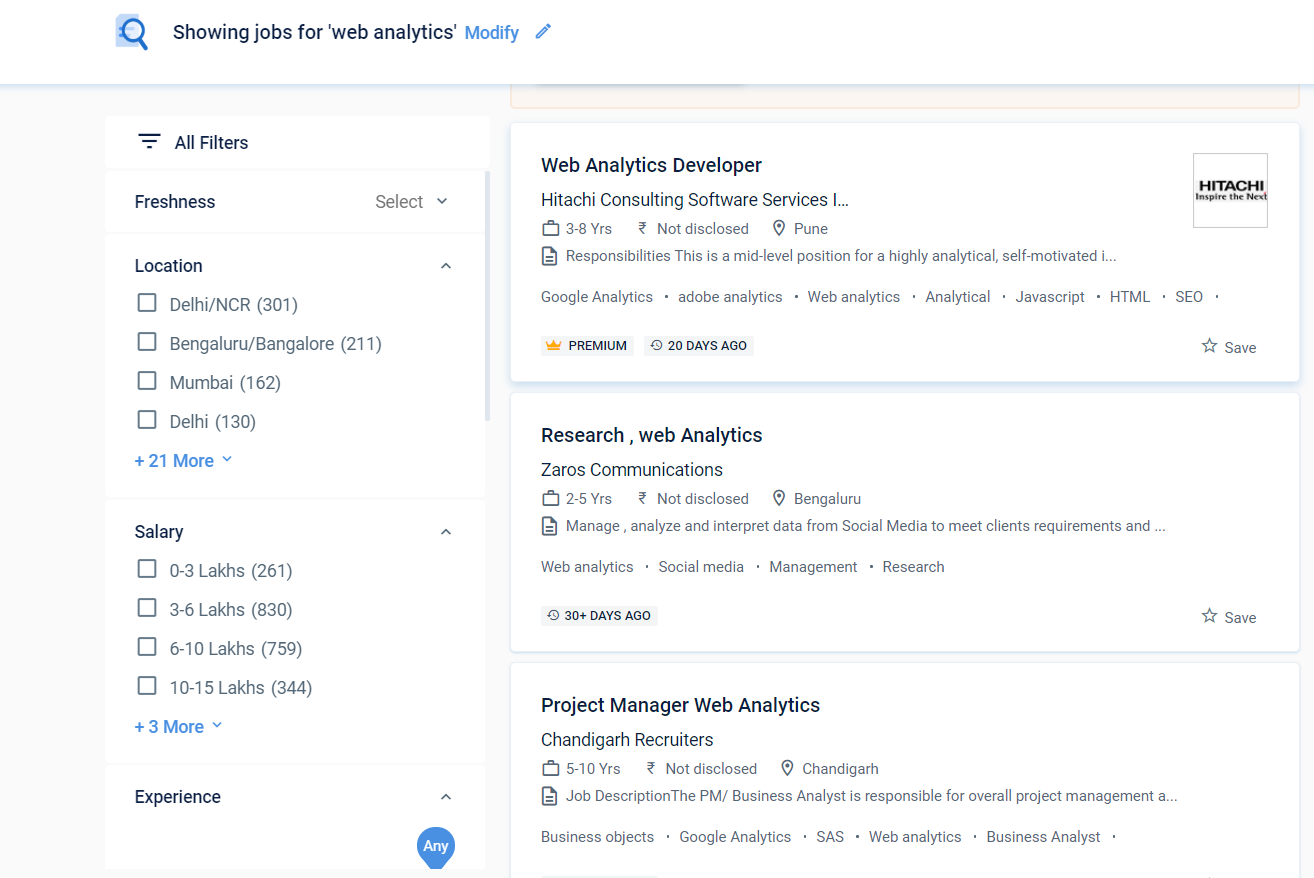 web-analytics jobs on naukri.com